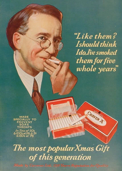 Advert for Craven A cigarettes, 1927