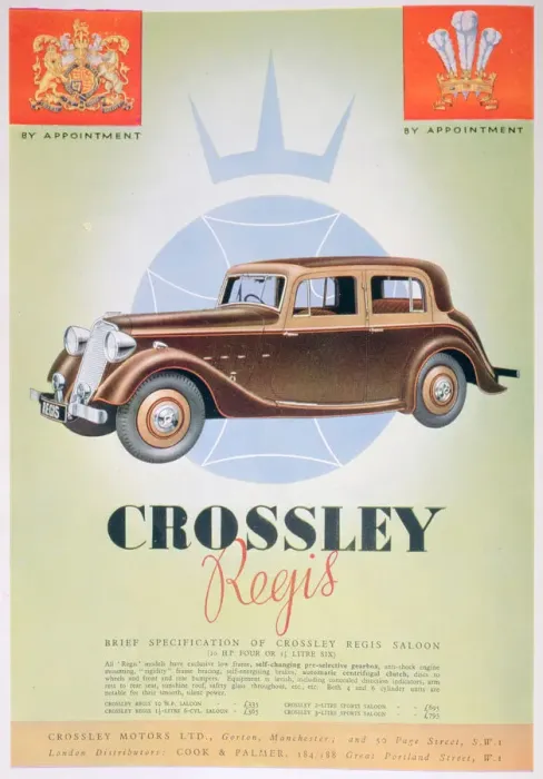 Framed Print : Advert for the Crossley Regis car, 1935 Framed Print : Advert for the Crossley Regis car, 1935