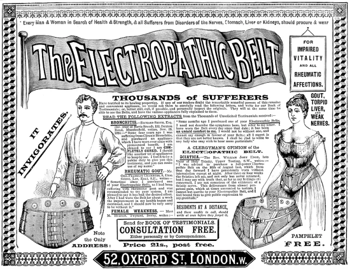 Framed Print : Advertisement for the Electropathic Belt, 1895. Creator: Unknown Framed Print : Advertisement for the Electropathic Belt, 1895. Creator: Unknown