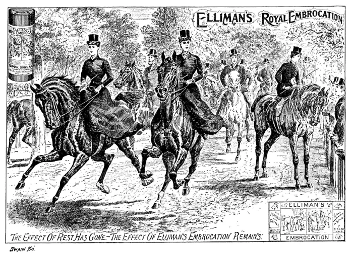 Framed Print : Advertisement for Elliman's Royal Embrocation, 1895. Creator: Joseph Swain. Advertisement for Elliman's Royal Embrocation, 1895. Creator: Joseph Swain Framed Print : Advertisement for Elliman's Royal Embrocation, 1895. Creator: Joseph Swain. Advertisement for Elliman's Royal Embrocation, 1895. Creator: Joseph Swain