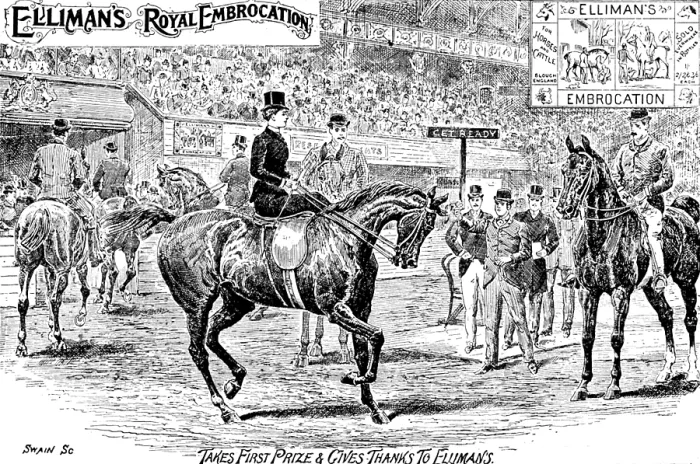 Framed Print : Advertisement for Elliman's Royal Embrocation, 1895. Creator: Joseph Swain. Advertisement for Elliman's Royal Embrocation, 1895. Creator: Joseph Swain Framed Print : Advertisement for Elliman's Royal Embrocation, 1895. Creator: Joseph Swain. Advertisement for Elliman's Royal Embrocation, 1895. Creator: Joseph Swain