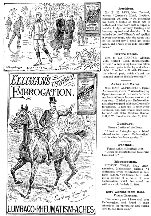 Framed Print : Advertisement for Elliman's Universal Embrocation, 1895. Creator: Unknown. Advertisement for Elliman's Universal Embrocation, 1895. Creator: Unknown Framed Print : Advertisement for Elliman's Universal Embrocation, 1895. Creator: Unknown. Advertisement for Elliman's Universal Embrocation, 1895. Creator: Unknown