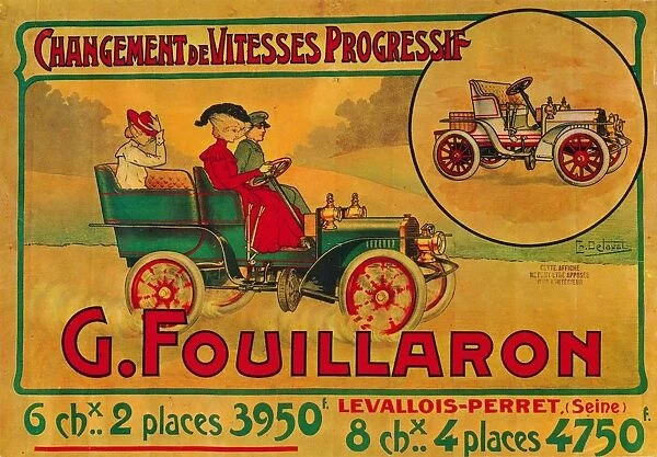 Advertisement for Fouillaron cars, c1900s