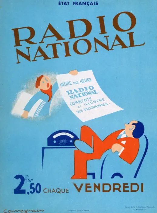 Framed Print : Advertisement for French Radio National, 20th century Framed Print : Advertisement for French Radio National, 20th century
