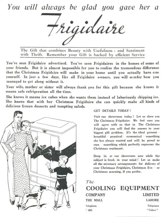 Framed Print : Advertisement for Frigidaire fridges, 1936. Creator: Unknown Framed Print : Advertisement for Frigidaire fridges, 1936. Creator: Unknown