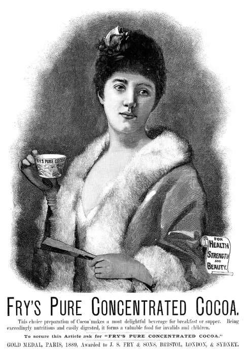 Framed Print : Advertisement for Fry's Pure Concentrated Cocoa, 1890. Creator: Unknown Framed Print : Advertisement for Fry's Pure Concentrated Cocoa, 1890. Creator: Unknown