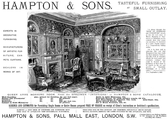 Framed Print : Advertisement for Hampton & Sons, furniture, 1895. Creator: Unknown