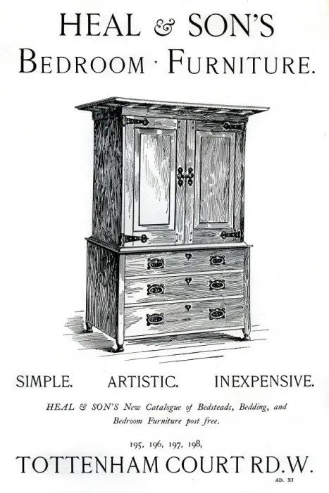 Framed Print : An advertisement for Heal and Sons bedroom furniture, 1898 Framed Print : An advertisement for Heal and Sons bedroom furniture, 1898