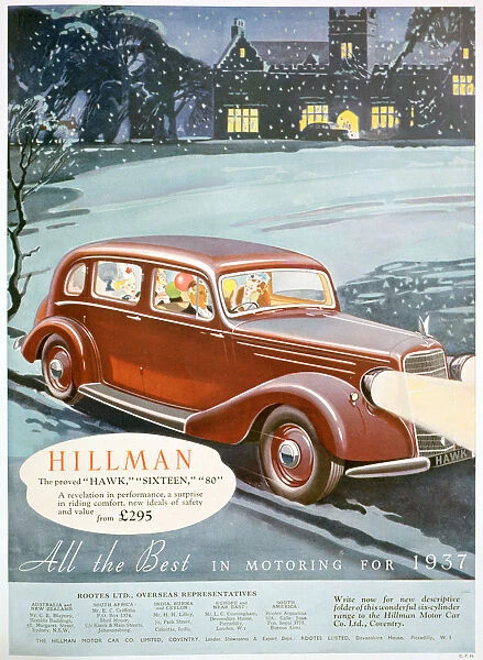 Advert for Hillman motor cars, 1936