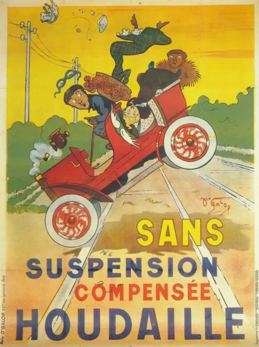 Framed Print : Advertisement for Houdaille car suspension, c1900 Framed Print : Advertisement for Houdaille car suspension, c1900