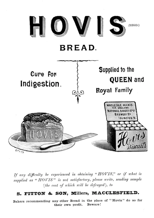 Framed Print : Advertisement for Hovis Bread and Biscuits, 1895. Creator: Unknown Framed Print : Advertisement for Hovis Bread and Biscuits, 1895. Creator: Unknown