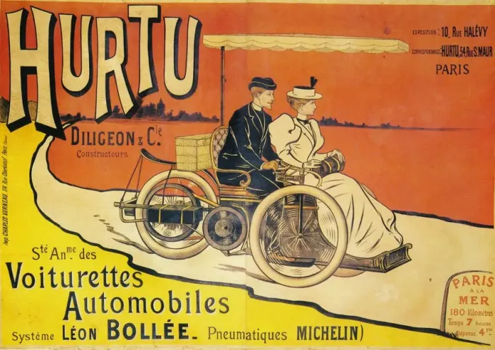 Framed Print : Advertisement for Hurtu cars, c1896 Framed Print : Advertisement for Hurtu cars, c1896