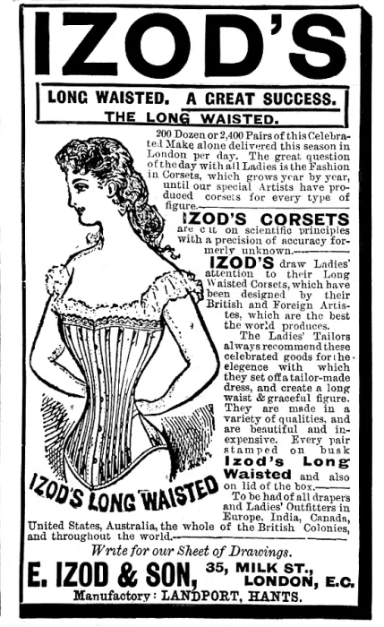 Framed Print : Advertisement for Izod's long-waisted corsets, 1895. Creator: Unknown. Advertisement for Izod's long-waisted corsets, 1895. Creator: Unknown Framed Print : Advertisement for Izod's long-waisted corsets, 1895. Creator: Unknown. Advertisement for Izod's long-waisted corsets, 1895. Creator: Unknown