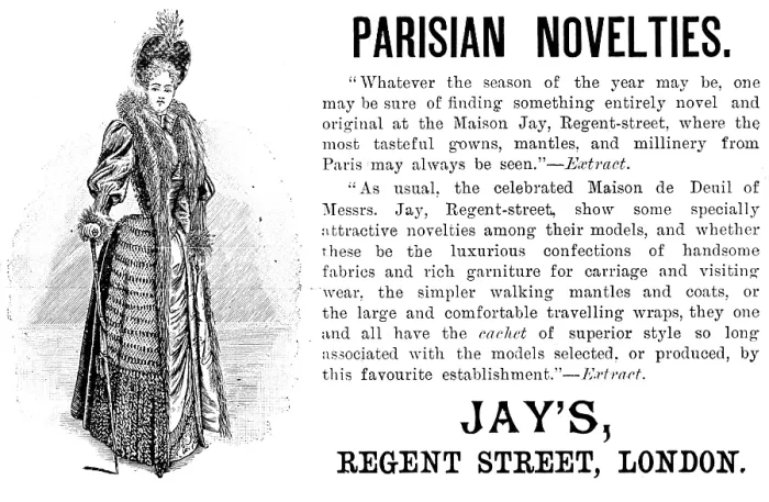 Framed Print : Advertisement for Jay's Parisian Novelties, 1890. Creator: Unknown
