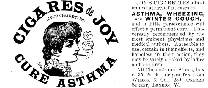 Framed Print : Advertisement for Joy's Cigarettes, 1895. Creator: Unknown. Advertisement for Joy's Cigarettes, 1895. Creator: Unknown
