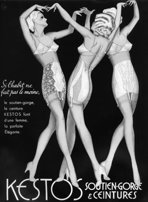 Framed Print : An advertisement for Kestos lingerie, 1938 Framed Print : An advertisement for Kestos lingerie, 1938