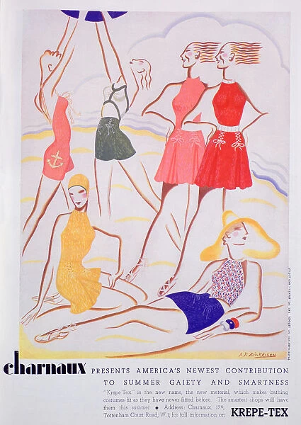 Advert for Krepe-Tex bathing costumes, 1935