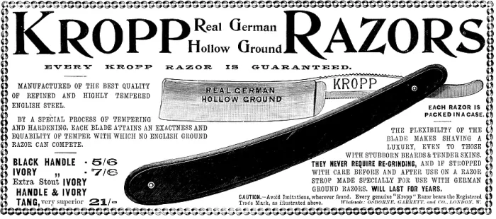 Framed Print : Advertisement for Kropp Razors, 1895. Creator: Unknown