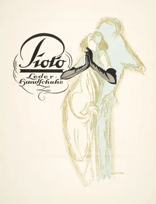 Framed Print : Advertisement for Leather Gloves from Pioto, from Styl, pub. 1922 (pochoir Print) Framed Print : Advertisement for Leather Gloves from Pioto, from Styl, pub. 1922 (pochoir Print)
