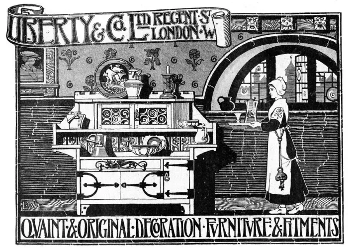 Framed Print : An advertisement for Liberty and Co Ltd, 1898 Framed Print : An advertisement for Liberty and Co Ltd, 1898