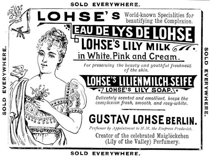 Framed Print : Advertisement for Lohse's cosmetic products, 1895. Creator: Unknown. Advertisement for Lohse's cosmetic products, 1895. Creator: Unknown Framed Print : Advertisement for Lohse's cosmetic products, 1895. Creator: Unknown. Advertisement for Lohse's cosmetic products, 1895. Creator: Unknown