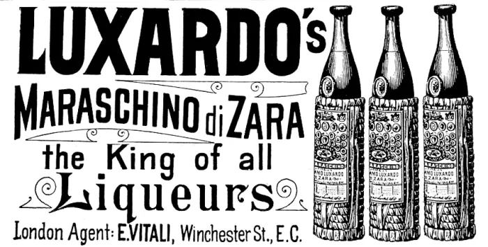 Framed Print : Advertisement for Luxardo's Maraschino di Zara, the King of all Liqueurs, 1895 Framed Print : Advertisement for Luxardo's Maraschino di Zara, the King of all Liqueurs, 1895