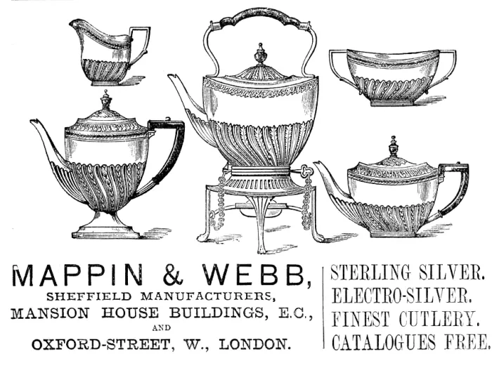 Framed Print : Advertisement for Mappin and Webb, 1883. Creator: Unknown Framed Print : Advertisement for Mappin and Webb, 1883. Creator: Unknown