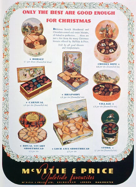 Advert for McVitie and Price biscuits, 1938