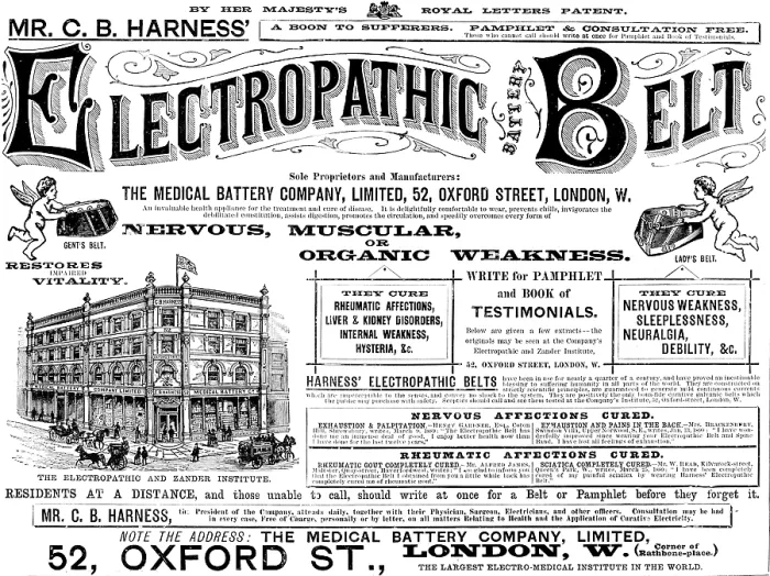Framed Print : Advertisement for Mr. C. B. Harness Electropathic Belt, 1890. Creator: Unknown Framed Print : Advertisement for Mr. C. B. Harness Electropathic Belt, 1890. Creator: Unknown
