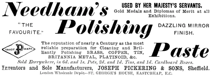 Framed Print : Advertisement for Needham's Polishing Paste, 1890. Creator: Unknown Framed Print : Advertisement for Needham's Polishing Paste, 1890. Creator: Unknown