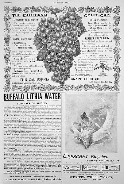 An advertising page in Harpers Bazar, Easter, 1894