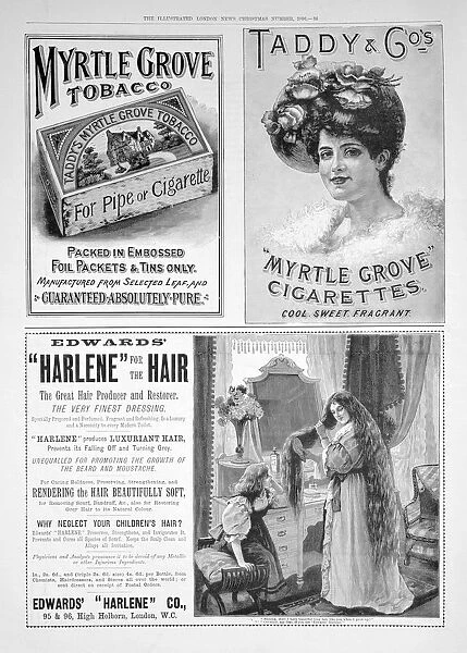 An advertising page in the Illustrated London News, Christmas number, 1896