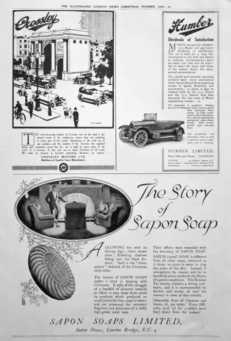 Framed Print : An advertising page in the Illustrated London News, Christmas number, 1920 Framed Print : An advertising page in the Illustrated London News, Christmas number, 1920