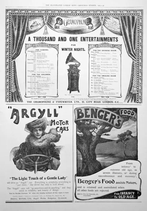 Framed Print : An advertising page in the Illustrated London News, Christmas, 1905 Framed Print : An advertising page in the Illustrated London News, Christmas, 1905