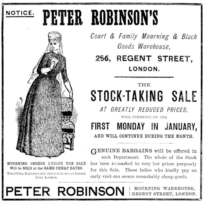 Framed Print : Advertisement for Peter Robinson's, 1890. Creator: Unknown