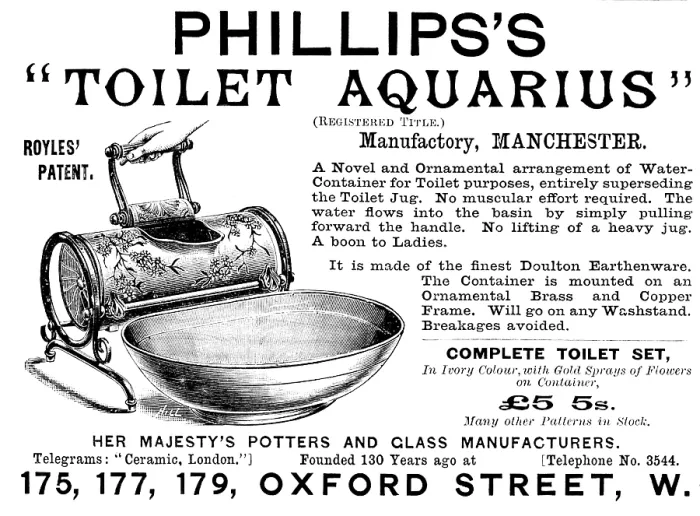 Framed Print : Advertisement for Phillips's 'Toilet Aquarius', 1890. Creator: Unknown Framed Print : Advertisement for Phillips's 'Toilet Aquarius', 1890. Creator: Unknown