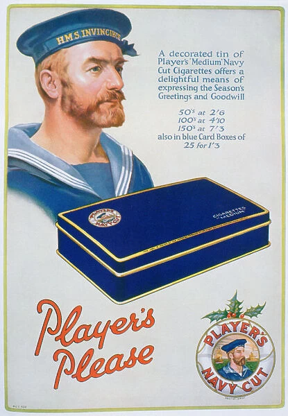 Advert for Players Navy Cut cigarettes, 1928