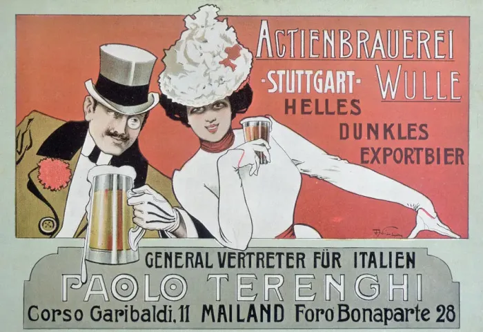 Framed Print : Advertising poster of German beer in Italy, 1904 Framed Print : Advertising poster of German beer in Italy, 1904