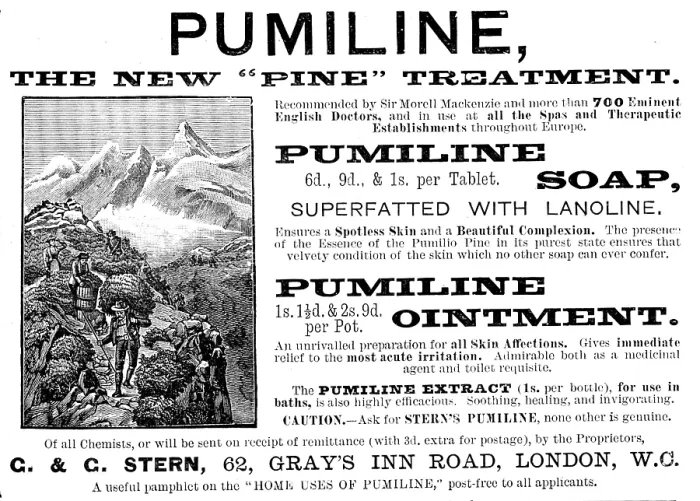 Framed Print : Advertisement for Pumiline Ointment, 1890. Creator: Unknown Framed Print : Advertisement for Pumiline Ointment, 1890. Creator: Unknown