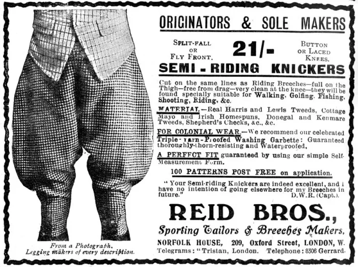 Framed Print : Advert for Reid Bros, Sporting Tailors & Breeches Makers Framed Print : Advert for Reid Bros, Sporting Tailors & Breeches Makers