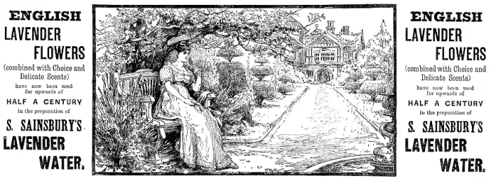 Framed Print : Advertisement for S. Sainsbury's Lavender Water, 1890. Creator: Unknown Framed Print : Advertisement for S. Sainsbury's Lavender Water, 1890. Creator: Unknown