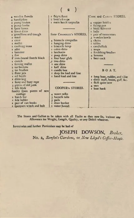 Framed Print : Advertisement of Sale by Candle at Lloyds, 1796, (1928) Framed Print : Advertisement of Sale by Candle at Lloyds, 1796, (1928)