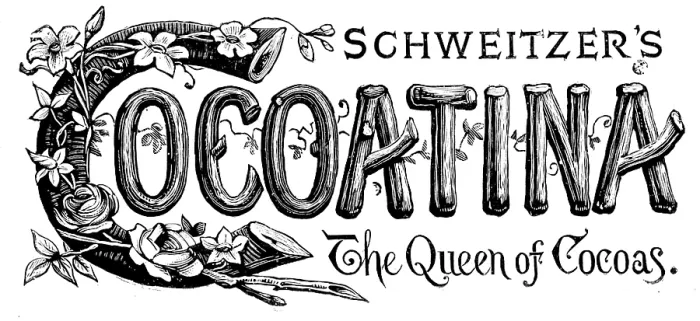 Framed Print : Advertisement for Schweitzer's Cocoatina, 1890. Creator: Unknown Framed Print : Advertisement for Schweitzer's Cocoatina, 1890. Creator: Unknown