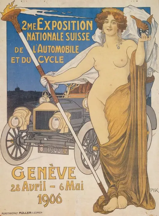 Framed Print : Advertisement for the Second Swiss National Car and Bicycle Exposition, Geneva, 1906 Framed Print : Advertisement for the Second Swiss National Car and Bicycle Exposition, Geneva, 1906