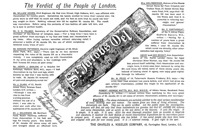 Framed Print : Advertisement for St Jacob's Oel, 1890. Creator: Unknown Framed Print : Advertisement for St Jacob's Oel, 1890. Creator: Unknown