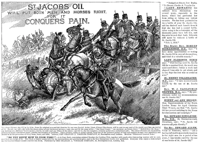 Framed Print : Advertisement for St. Jacob's Oil, 1890. Creator: Unknown Framed Print : Advertisement for St. Jacob's Oil, 1890. Creator: Unknown