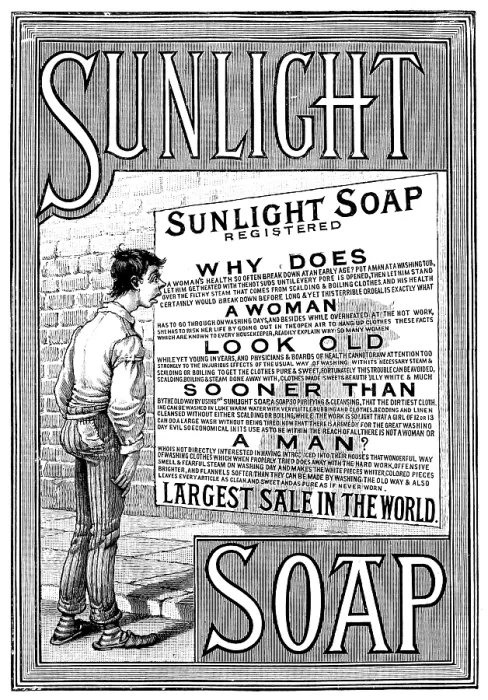 Framed Print : Advertisement for Sunlight Soap, 1890. Creator: Unknown Framed Print : Advertisement for Sunlight Soap, 1890. Creator: Unknown