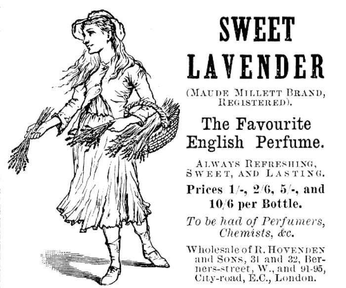 Framed Print : Advertisement for Sweet Lavender perfume, 1890. Creator: Unknown Framed Print : Advertisement for Sweet Lavender perfume, 1890. Creator: Unknown