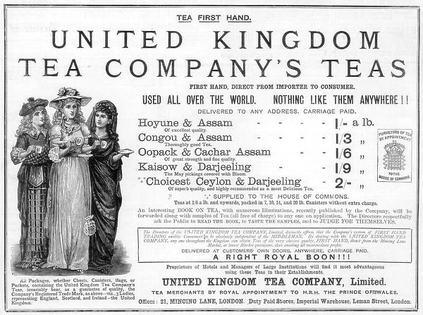 Advertisement for the United Kingdom Tea Company, 1890