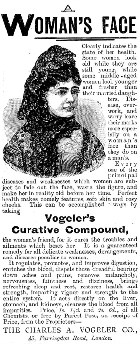 Framed Print : Advertisement for Vogeler's Curative Compound, 1895. Creator: Unknown. Advertisement for Vogeler's Curative Compound, 1895. Creator: Unknown
